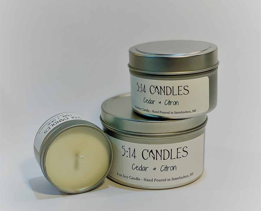 5:14 Candles LLC Interlochen Michigan homemade soy candles Emily Pangborn The Betsie Current newspaper