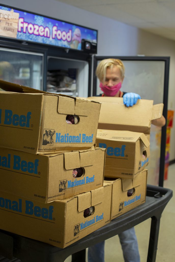 Benzie Area Christian Neighbors BACN food pantry meat Northwest Michigan Food Rescue Kelly Ottinger The Betsie Current newspaper Aubrey Ann Parker photography