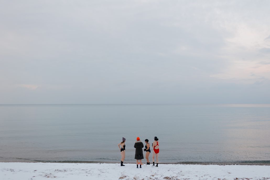 Mae Stier Photography the betsie current newspaper cold water swimming in Lake Michigan empire beach bohemian road beach things to do in Leelanau County polar plunge