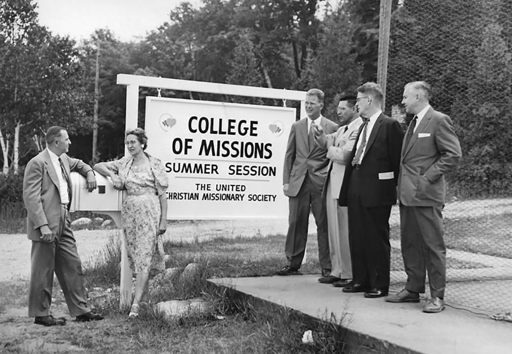 College of Missions George Earl Owens, Mae Ward, ?, Don West, Mr. Weisher, Robert Nelson Crystal Conference Center Christian Beach Summer Assembly Crystal Lake Frankfort northern michigan history camp marjorie elliott the betsie current newspaper benzie county