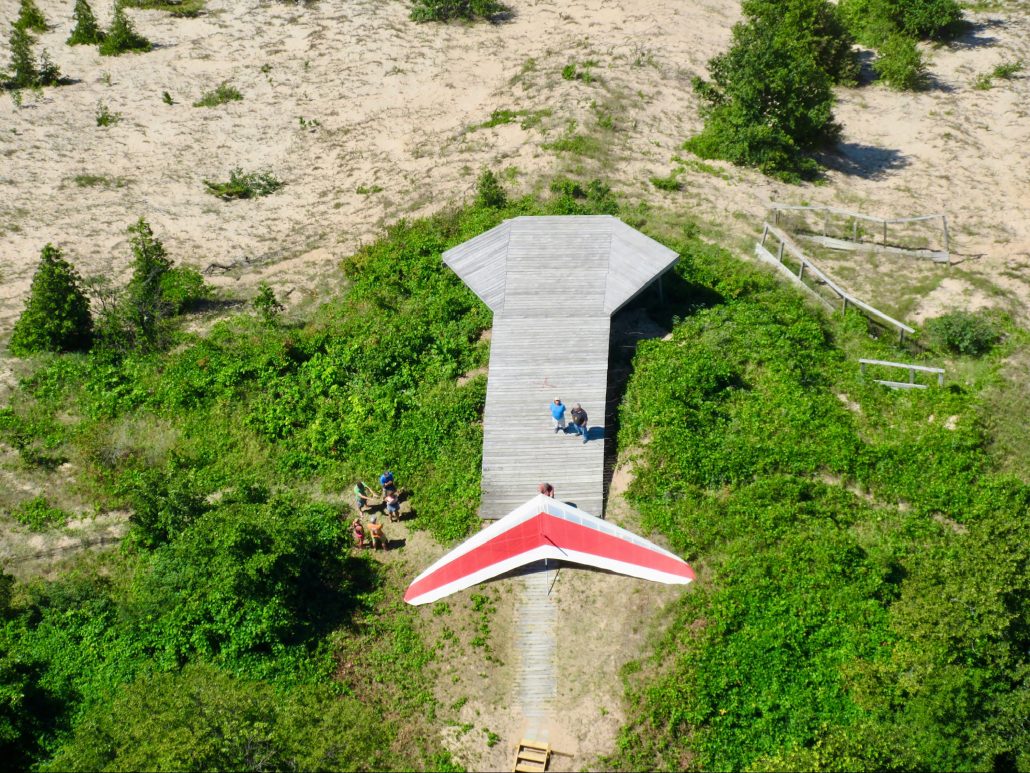 Green Point Flyers Association Craig Carlson paragliding paraglider elberta frankfort launch pad the betsie current newspaper benzie county northern michigan history