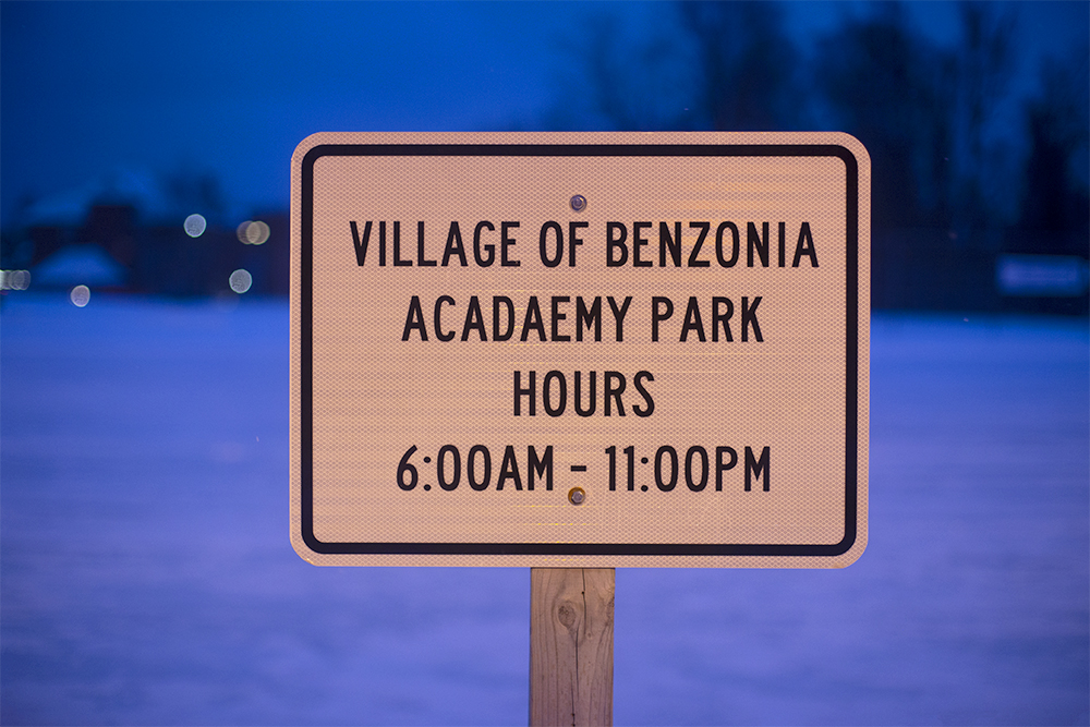 Village of Benzonia Ice Rink Academy Park Benzie County MIchigan outdoor ice rink The Betsie Current Aubrey Ann Parker photography