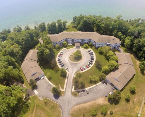 Michigan Shores Cooperative aerial photo from the sky Frankfort Michigan Susan Koenig The Betsie Current 25th anniversary