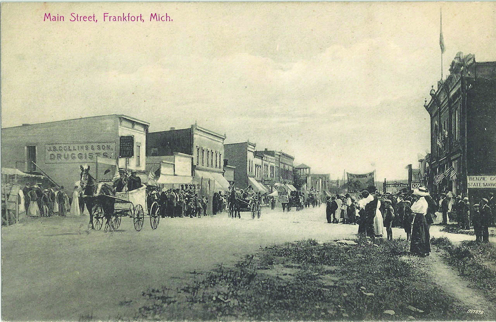 downtown Main Street Frankfort Michigan turn of the century Bob McCall Bayside Printing Inc Jed Jaworski The betsie Current newspaper Benzie County history