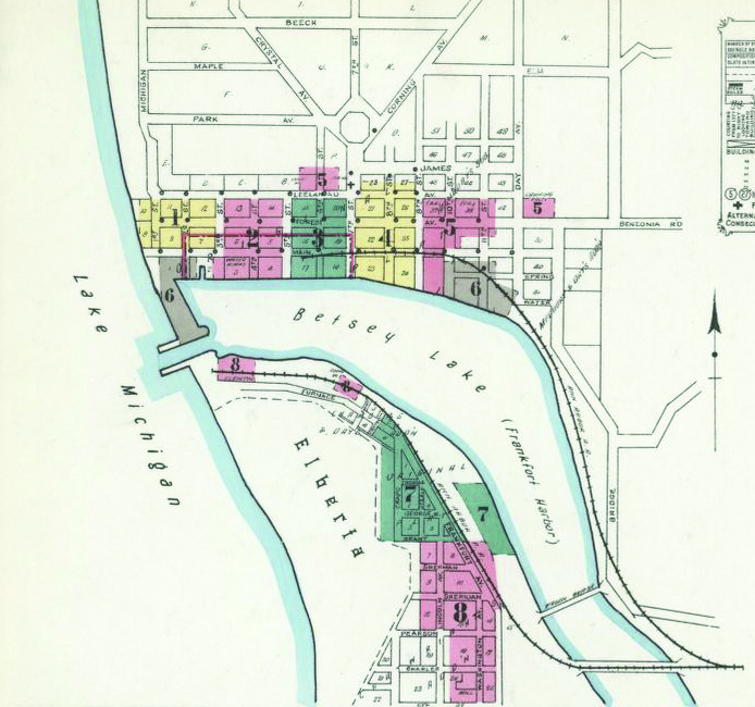 Frankfort Michigan Sanborn Fire Insurance Rating Map 1911 Library of Congress Jed Jaworski The Betsie Current newspaper Benzie County history