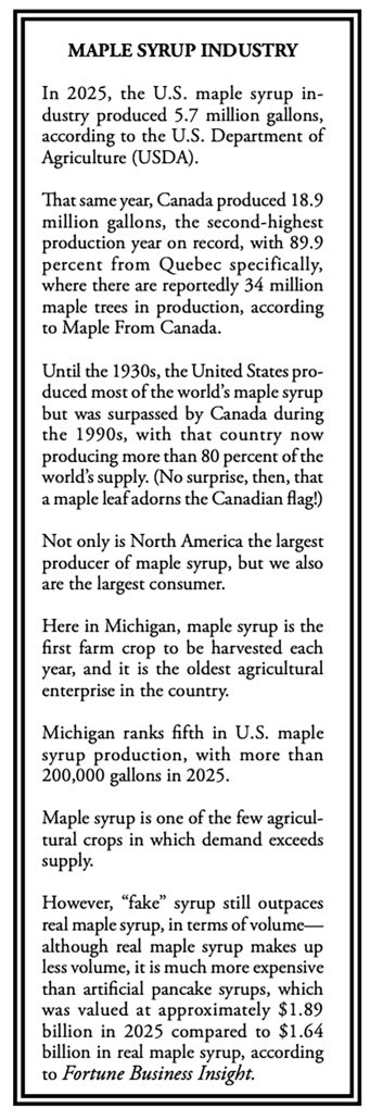 Sugar Moon maple syrup northern michigan sandra serra bradshaw the betsie current newspaper glen arbor sun history of maple sugar native american first people Ziinzibaakwadoke Giizis Anishiaabeg Council of Three Fires Odawa Ottawa Ojibwe Chippewa Potawatomi Algonquin Mississauga Nipissing tribes