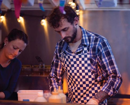 Over Memorial Day Weekend, Joelle Louisignau-Dunne and Toby Dunne will kick off the summer season at Stormcloud Brewing Company’s taproom facility with their Muy Loco Tacos, a little red food truck serving street tacos, street quesadillas, and nachos. Photo courtesy of the Dunne family.