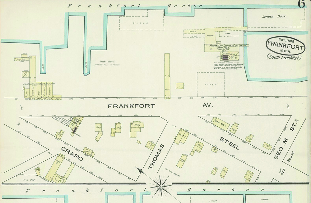 1885 Elberta Michigan South Frankfort lumber mill sawmill Bob McCall Bayside Printing Inc Jed Jaworski The betsie Current newspaper Benzie County history